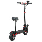 Black and red electric scooter on a white background